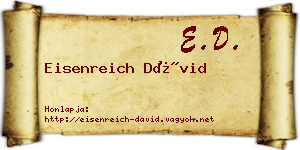 Eisenreich Dávid névjegykártya